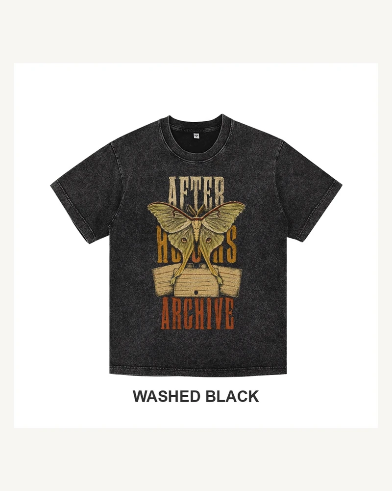 Complete washed black T-shirt featuring After Hours Archive Luna Moth T-shirt