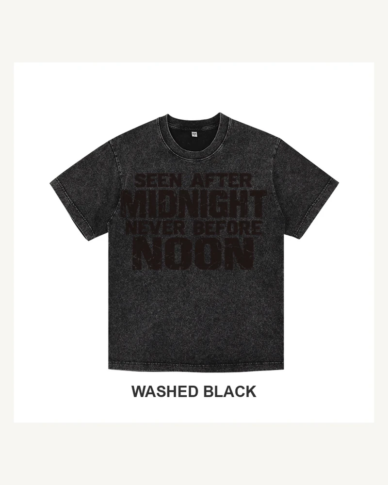 Complete washed black T-shirt featuring Seen After Midnight Tonal T-shirt