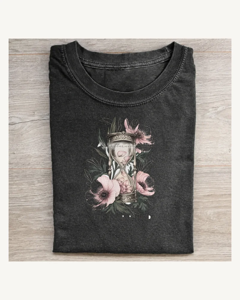 Unhurried Hourglass Floral Graphic T-shirt