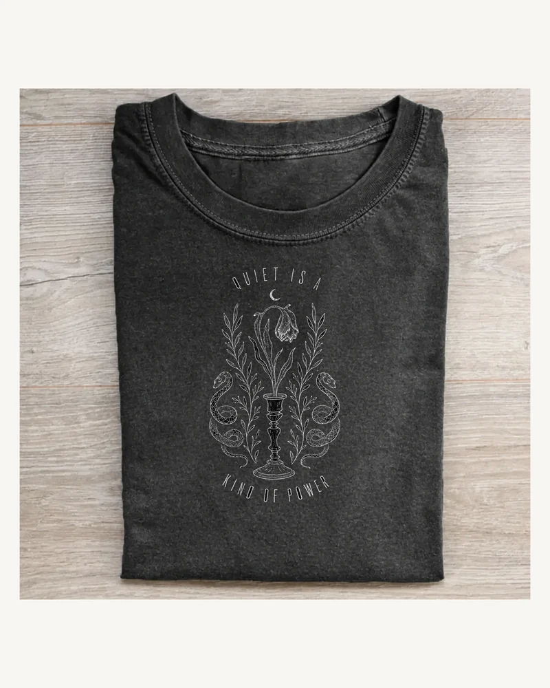 Quiet Is a Kind of Power Botanical Snake T-shirt