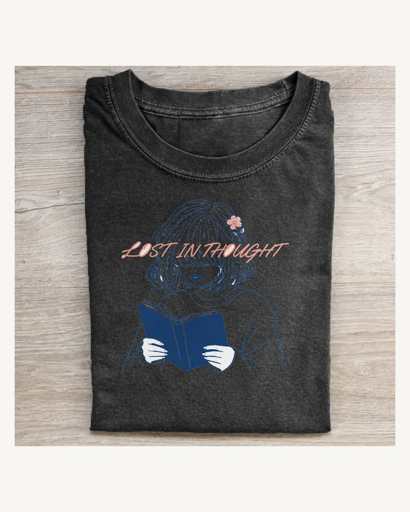 Lost in Thought Reading Girl T-shirt