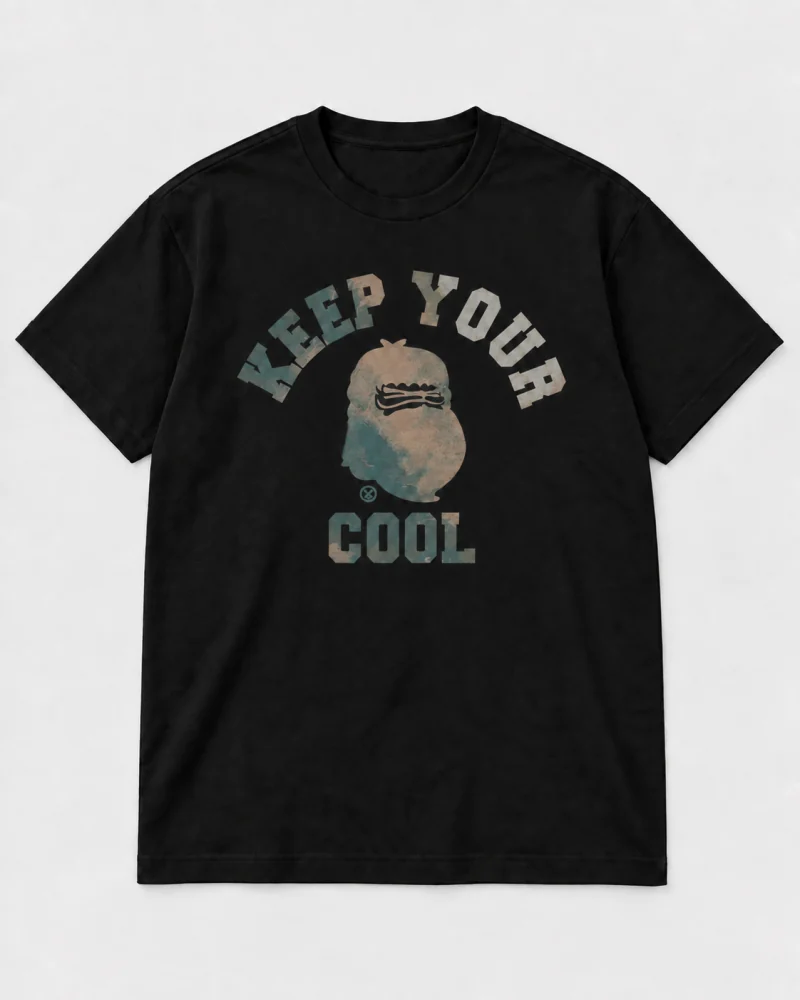 Black cotton Keep Your Cool Chick Graphic T-Shirt