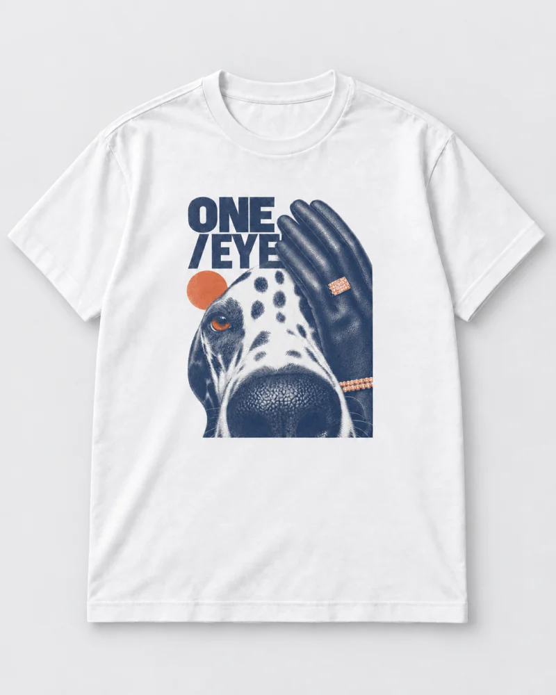 White cotton One Eye Dalmatian Graphic T-Shirt