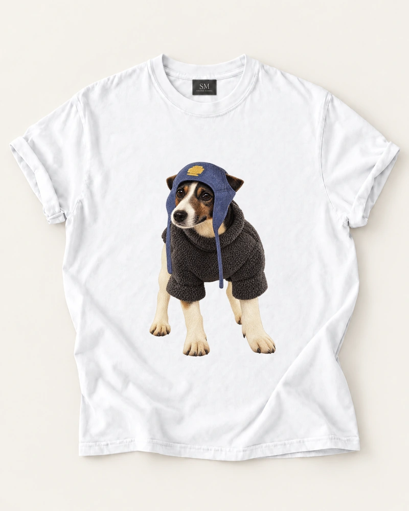 Cozy Dog in a Blue Hat T-Shirt