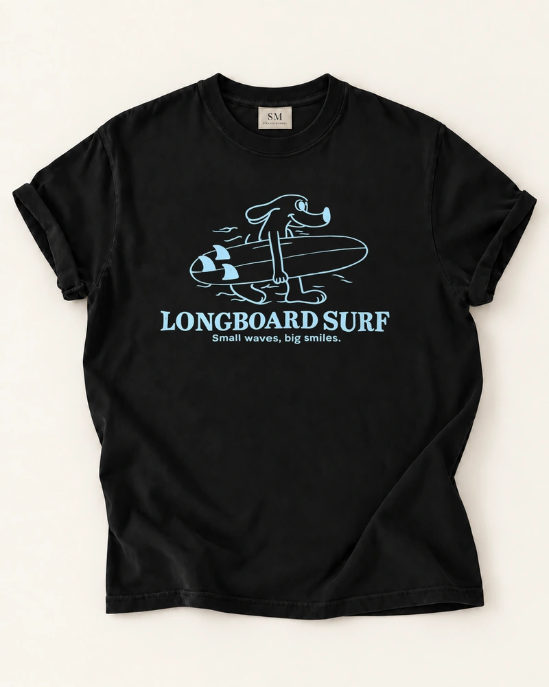 Longboard Surf Dog T-Shirt