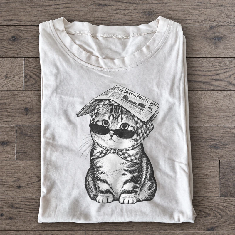Daily Overdraft Graphic T-Shirt on white cotton T-shirt