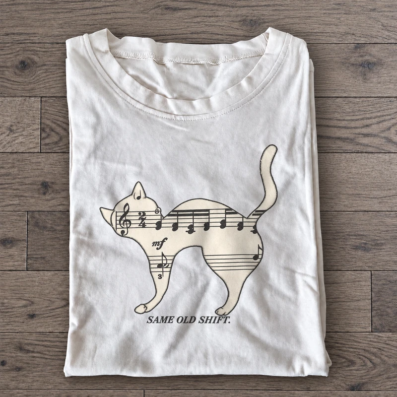 Same Old Shift Graphic T-Shirt on white cotton T-shirt