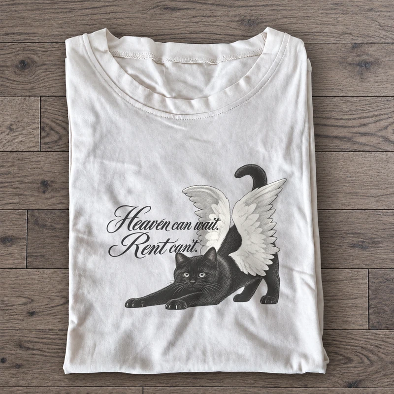 Heaven Can Wait Graphic T-Shirt on white cotton T-shirt