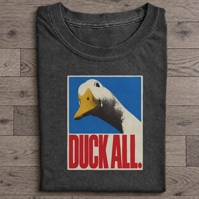 Duck All Graphic T-Shirt on washed-black cotton T-shirt