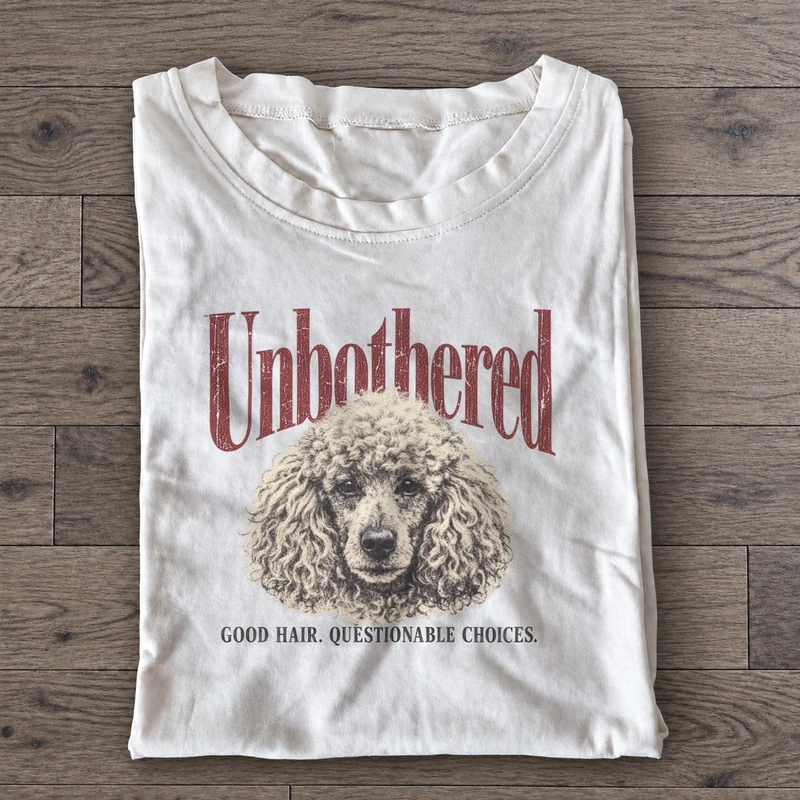 Unbothered Good Hair Graphic T-Shirt on white cotton T-shirt