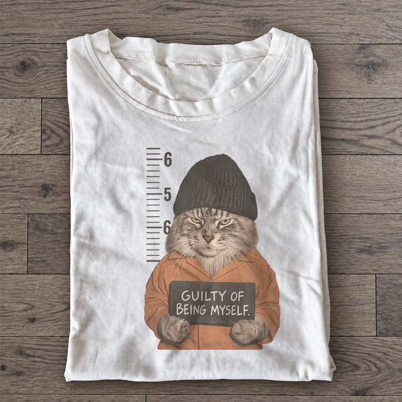 Guilty of Being Myself Graphic T-Shirt on white cotton T-shirt