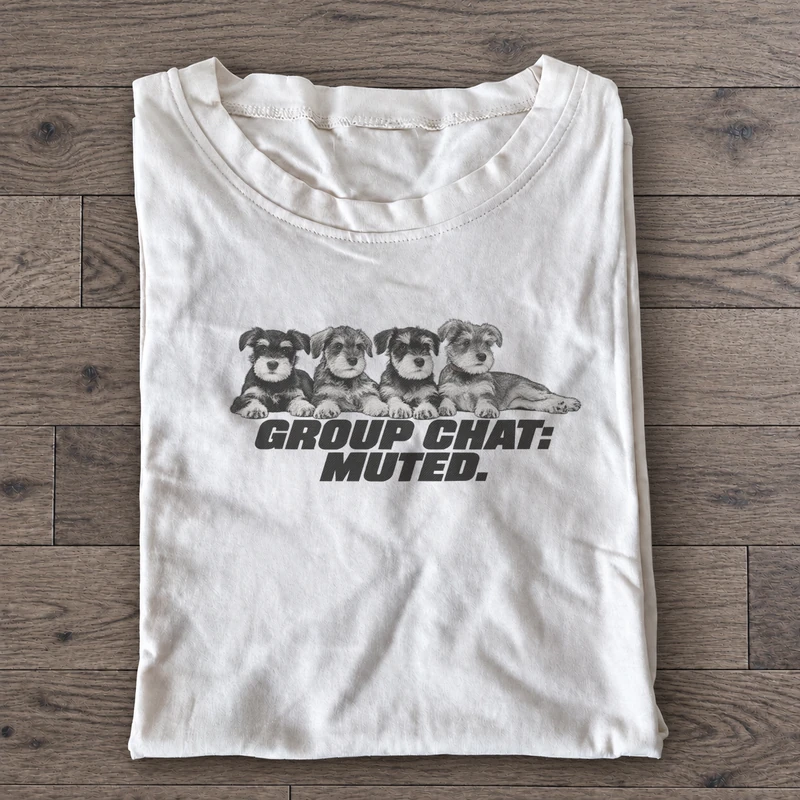 Group Chat Muted Graphic T-Shirt on white cotton T-shirt