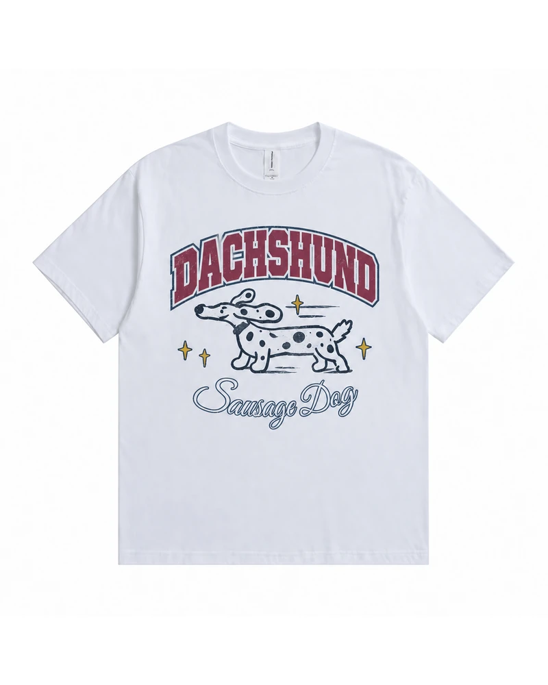 Dachshund Sausage Dog College T-shirt — main view