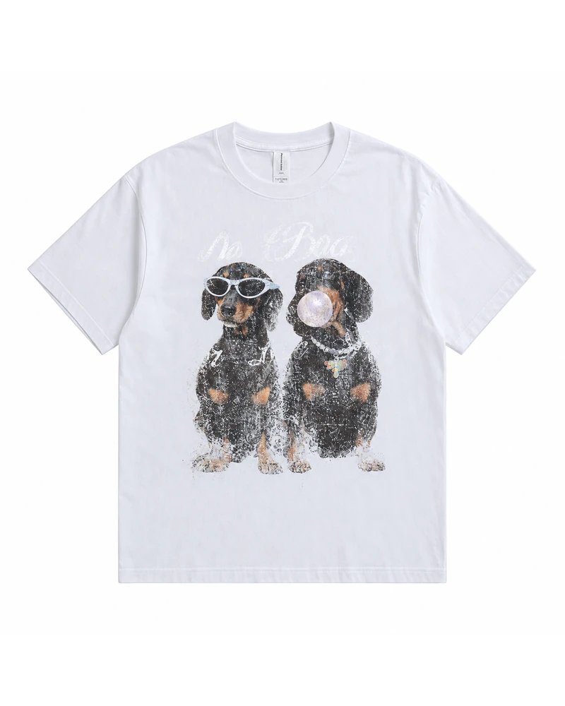 Sunglasses and Bubblegum Dachshunds T-shirt — main view