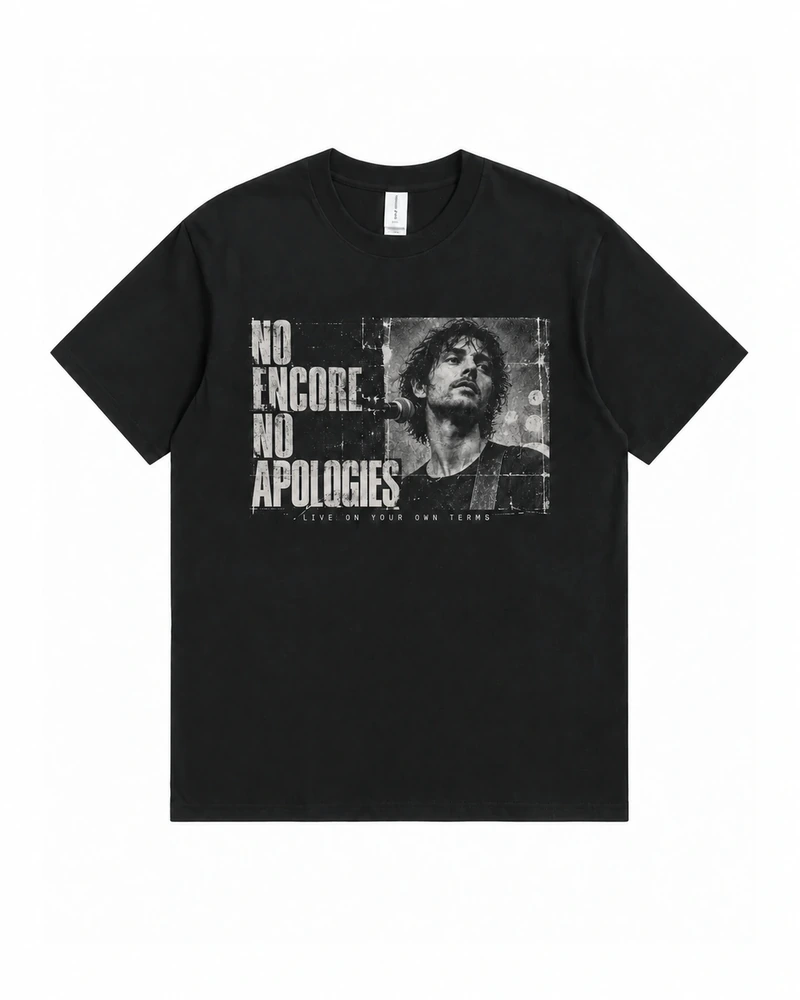 Black No Encore Graphic T-shirt, complete front product view