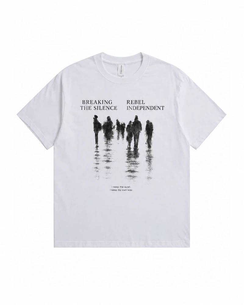 White Breaking The Silence Graphic T-shirt, complete front product view