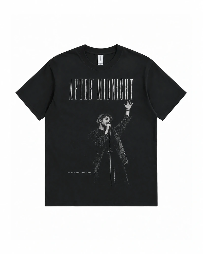 Black After Midnight Graphic T-shirt, complete front product view