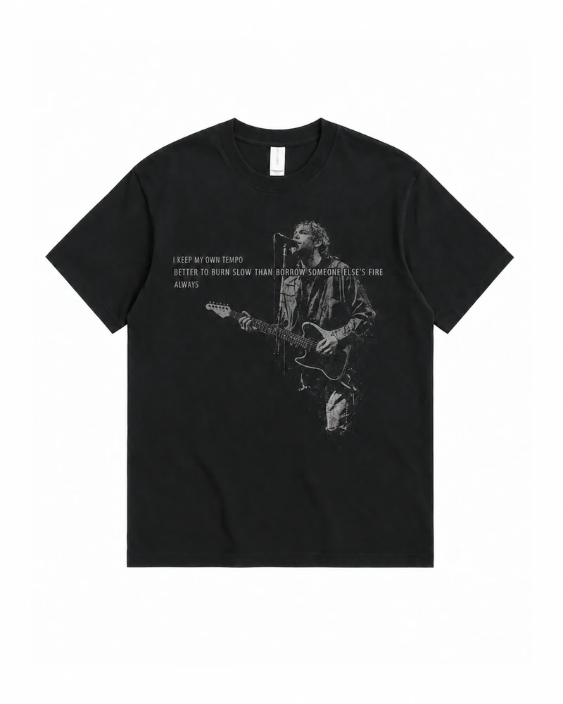 Black Better To Burn Slow Graphic T-shirt, complete front product view