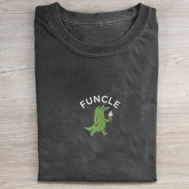 Funny Funcle Embroidered T-shirt