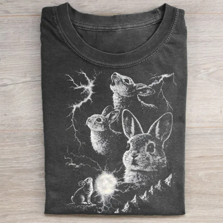 Bunny Howling to the Moon Vintage T-shirt