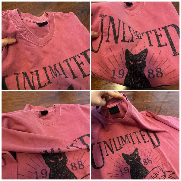 Unlimited Vintage Cat Graphic T-shirt customer review