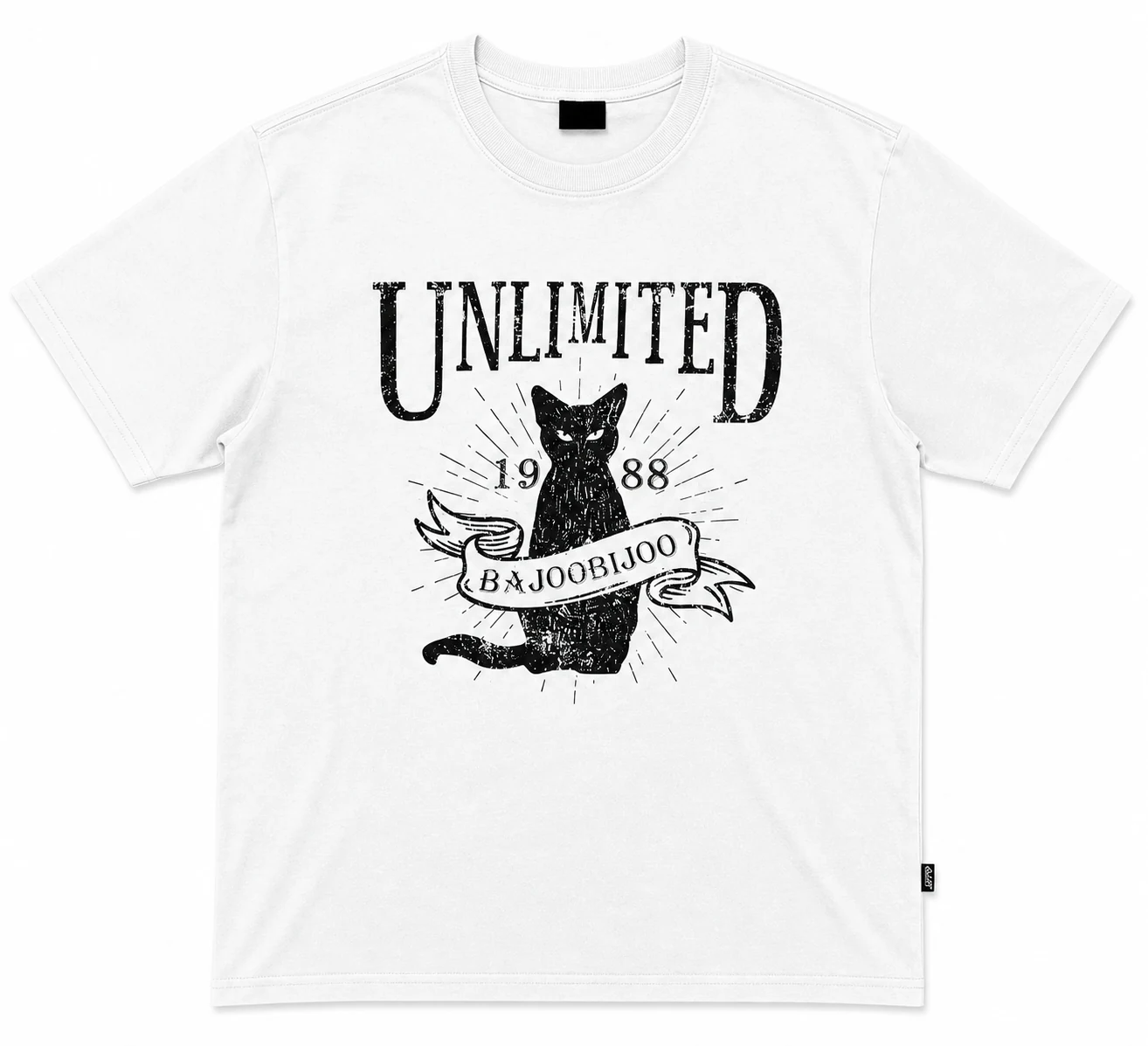 Unlimited Cat White Graphic T-shirt