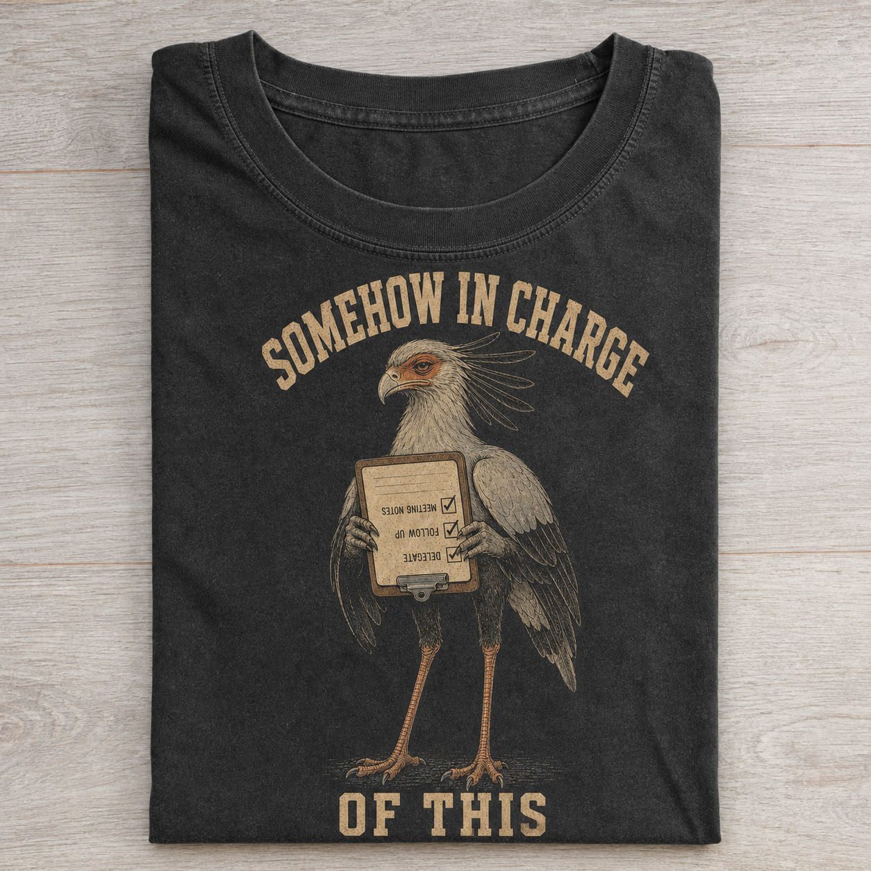 Somehow in Charge Secretary Bird T-shirt