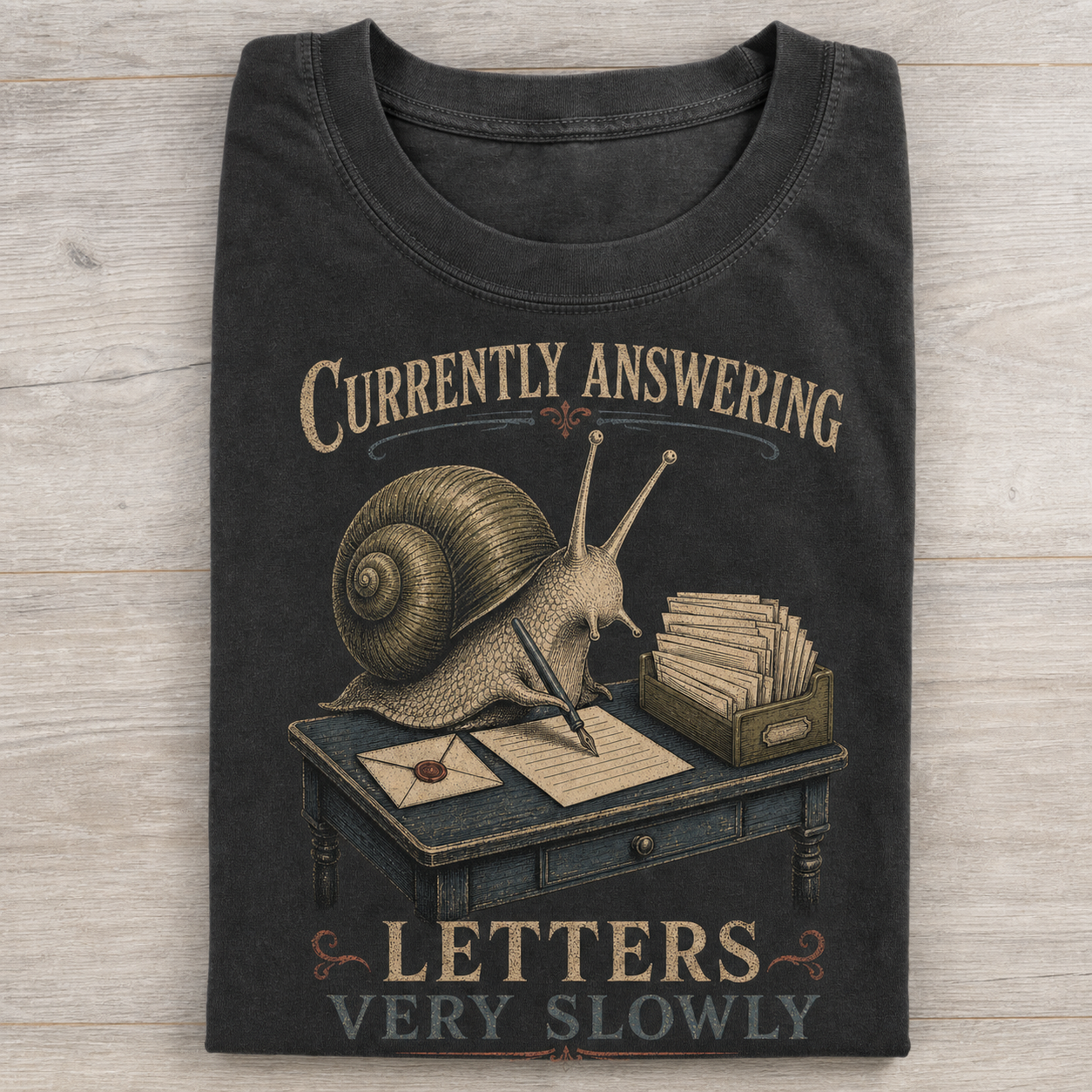Currently Answering Letters Slowly Snail T-shirt