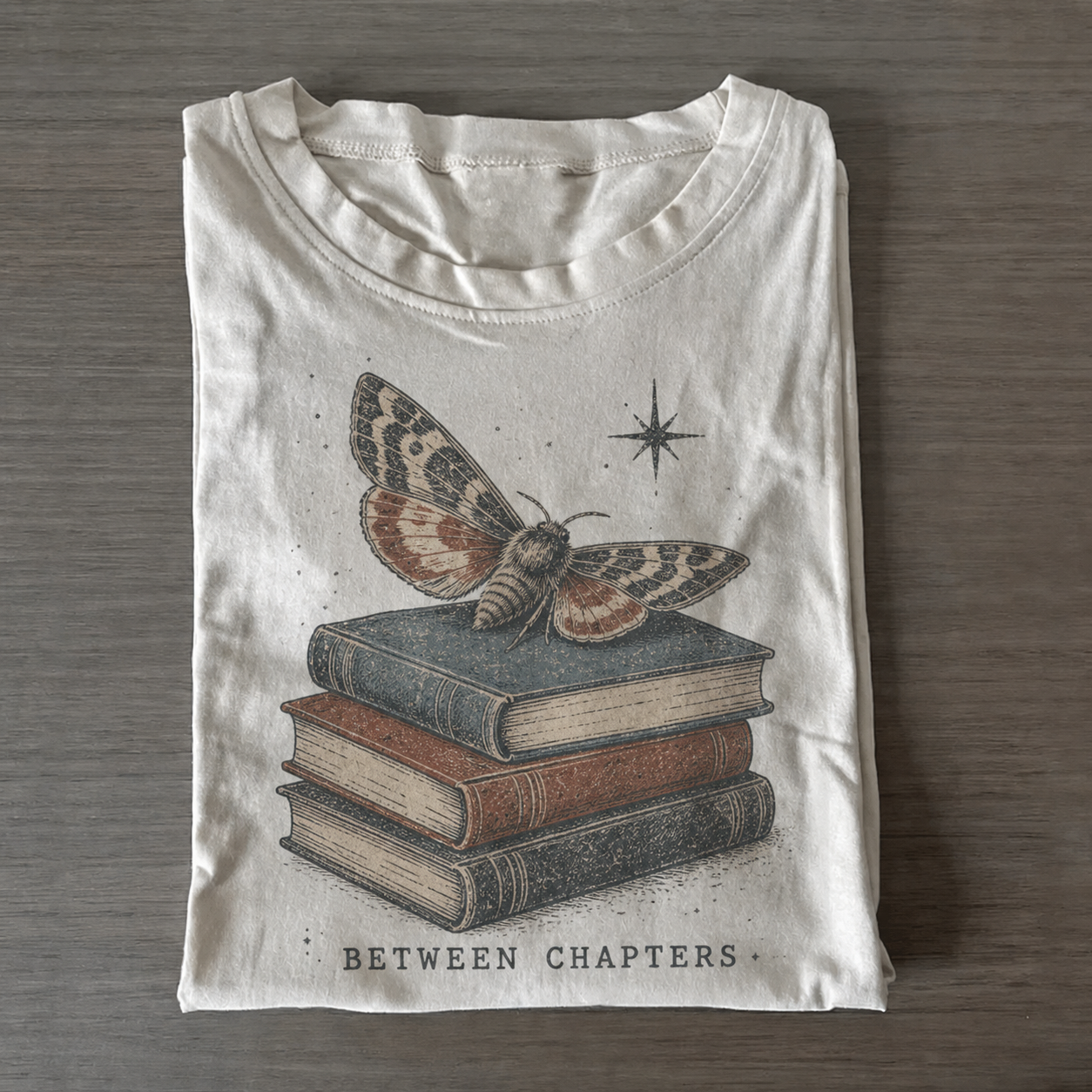 Between Chapters Bookish Moth T-shirt