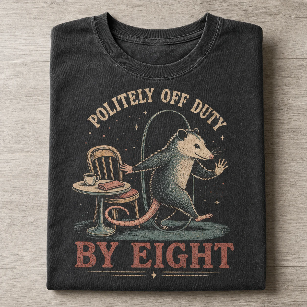Politely Off Duty By Eight Possum T-shirt