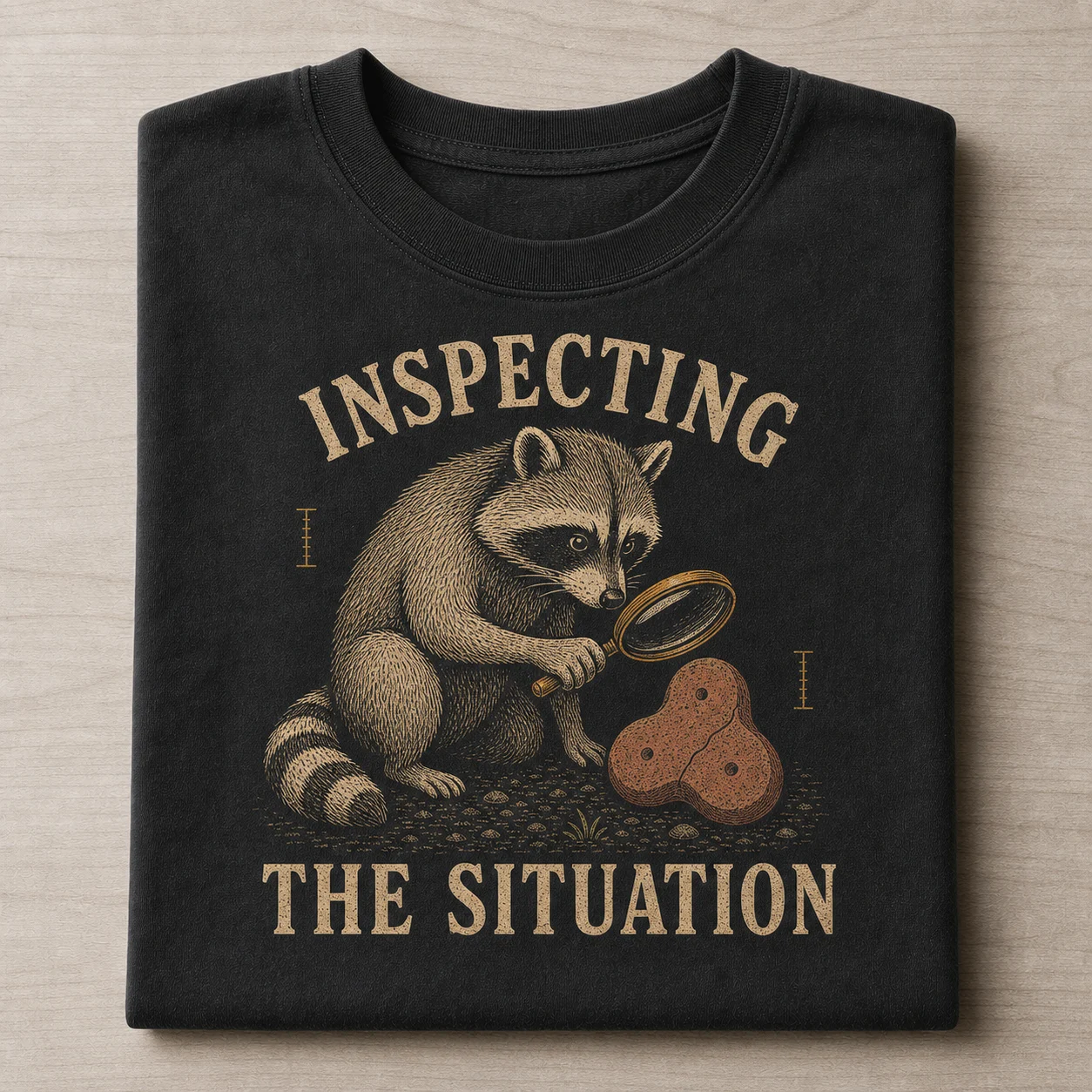 Inspecting the Situation Raccoon T-shirt