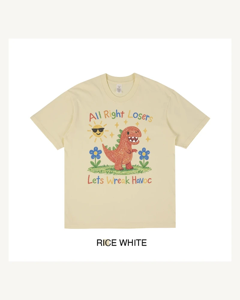 Rice White T-shirt with front graphic print