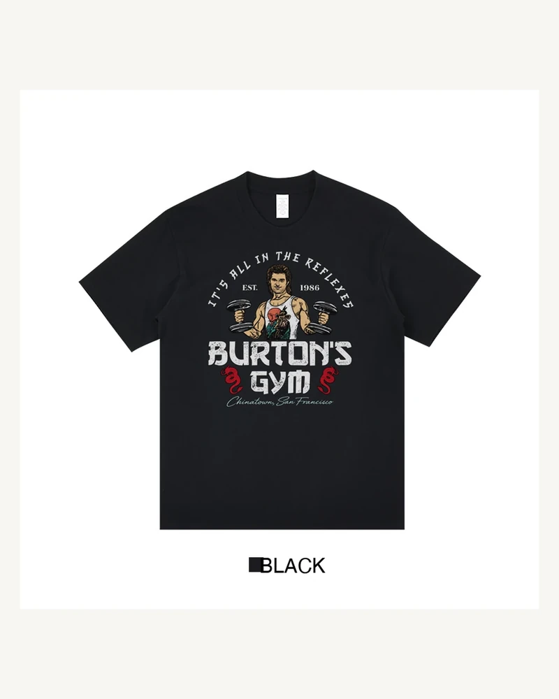 Black T-shirt with front graphic print