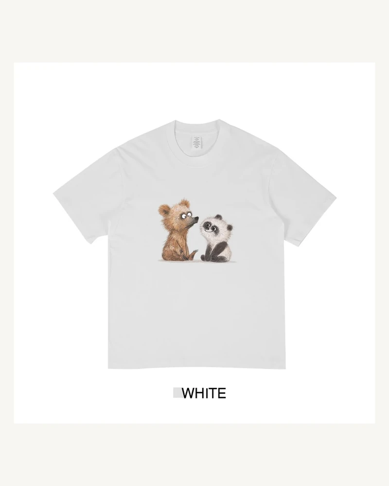 White T-shirt with front graphic print